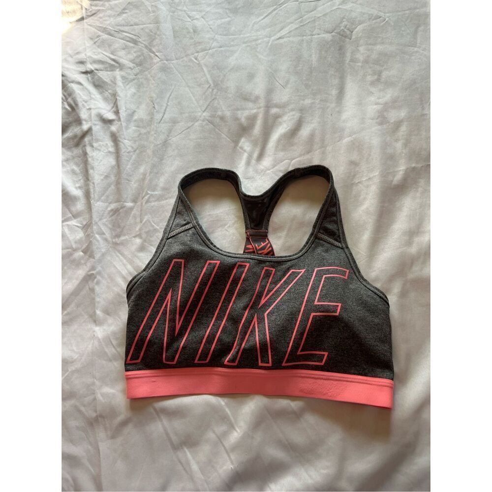 Nike Dri-Fit Grey And Pink Sports Bra Woman’s Size Small